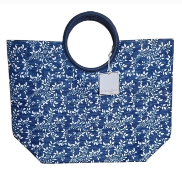 Shiraleah Handbags - Shiraleah Floral Blue Tote Bag Nwt